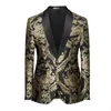 Męskie garnitury Blazers Men Business Bankiet Jacquard Suit Slim Fit Jacket Fashion Men's Wedding Party Prezenta