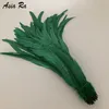 Other Event Party Supplies 100 pieces Deep Green Dyed Rooster chicken feather 30-35cm 12-14inch Natural Real Pheasant Plumes For Wedding Party Decorations 231114
