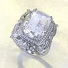 Cluster Rings 2023 S925 Silver Imitation Diamond White G Color Imported High Carbon Ring European And American