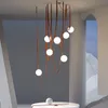 Art deco lustres de vidro branco marrom preto couro artificial iluminação e27 lâmpada para hall sala jantar escritório cozinha