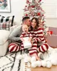 Family Matching Outfits Print Mom Daughter Dad Son Baby Matching Clothes Soft Loose Sleepwear Xmas Look Winter Family Christmas Pajamas Set Striped 231113