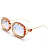 Sonnenbrille Marke Designer Steampunk Pink Goggle Shades Damen Diamant Sonnenbrille Trendy 2023 Square Fashion Sunshades für Damen