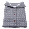 Pyjamas Autumn Winter Baby Boy Girl Sleeping Bag Knapp Sticked Kid Sleepsack Footmuff Woolen Plush Born Knit Wool Swaddling Filt 231114