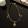 Maillard Drops Oil Saturn Love Pendant Double Layer Clavicle Chain Female Minority Light Temperament Fashion Versatile Necklace