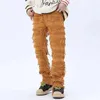 Dżinsy męskie 2023 Ropa grunge y2k streetwear w lupgy ułożone spodnie dla mężczyzn ubrania fioletowe proste łatki dżinsowe spodnie Pantelones