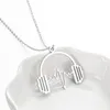 Chaînes Yiustar Unique Casque Forme Pendentif Collier Longue Chaîne Pour Hommes Femmes Hip Hop Bijoux Rock Casque Musique Cadeau