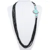 Choker Fashion Bohemian Women Necklace Long Chain Bead Blue Stone Crysatl Statement Multi-Layer Ethnic Vintage