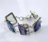 Charme Armbänder 1PC Natürliche Abalone Shell Armband Perlen Rechteck Bunte Armreif Für Frauen Männer Mode Schmuck