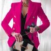 Costumes pour femmes Blazers Femmes couleur unie mode Sexy multi boutons été et automne costume décontracté tenue de bureau élégant manteau court rouge Blazers 231114