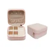 Jewelry Boxes Packaging Display Portable Zipper Pu Leather Travel Storage Box Rings Earrings Necklace Organiz