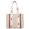 WOODY Medium Tote Bag Designerväskor Stor kapacitet Canvas Shopping Bag Rymlig axelhandväska Dammode Crossbody-väska Multi-Size Ingen låda med dammpåse