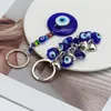 Good Luck Turkish Blue Evil Eye Key Chain Charms Pendants Crafting Glass Keychain with Keyring Hanging Ornament Jewelry Accessories Amulet