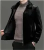 Herren Pelz Faux Herbst und Winter Nerz Fleece Trendy Top High-End-Mantel Casual Mittleren Alters Jugend Jacke Schwarz Kaffee 231114