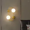 Lâmpada de parede led de cabeceira de cabeceira moderna bola de vidro de vidro quarto quarto sofá de escada de fundo luzes interiores decoração de casa decoração