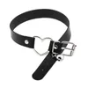 Choker Punk Chain Necklace For Women Girls Black Leather Heart Bell Chockers Collar Goth smycken Gotiska modetillbehör