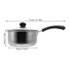 Double Boilers Single Handle Small Milk Pot Stainless Steel Soup Cover Sauce Pan Mini Crock Dips