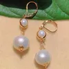 Pendientes colgantes Moda Natural Blanco Plano Perla redonda Grande Pequeño Oro Fiesta del DÍA DE SAN VALENTÍN Accesorios de boda de la suerte Diy CARNAVAL