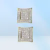 Luxury Zircon Earrings Fashion Men Women Hip Hop Earrings Rappers Jewelry Exquisite 18K Gold Rhodium Plated Stud Earrings2754851