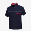 Men's Polos Mens Cargo Shirt Men Work Solid Short Sleeve Shirts Multi Pocket With Reflective Stripes Plus Size S-5XL