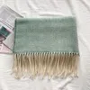 Lenços outono inverno cashmere mulheres lenço sólido elegante feminino viagem all-match xales grosso cobertor pashmina senhora bufanda