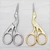 Stainless Steel Crane Shape Scissors Stork Measures Retro Craft Cross Stitch Shears Embroidery Sewing Tools Gold Silver Hand Tools ZZ