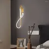 Wandlampen Lamp Postmodern minimalistisch Nordic Creative Gold Slaapkamer Bedide Deco Woonkamer Achtergrond SCONCES LICHT