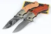 1 Stuks Top Kwaliteit Assisted Flipper Zakmes 3Cr13Mov Titanium Coating Drop Point Blade Houten Handvat Outdoor Survival Messen met Doos