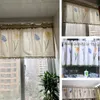 Cortinas puras fyjafon half linen algodão curta curta cortina porta estampada para janela de bar cozinha 230413