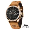 Montres-bracelets 2023 BENYAR Hommes Quartz 100M Étanche Montre En Cuir Militaire Sport Chronographe Pour