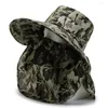 Bérets Casquette de protection solaire d'été pour hommes Cape de pêche en plein air alpinisme cueillette de thé masque facial pour homme