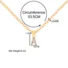 Chains Flatfoosie Trendy Initial Letter Name Necklace For Women Golden Link Chain Necklaces A-Z Alphabet Rhinestone Pendant Jewelry