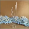 5pcs زفاف الزفاف مركزية Candelabra Clear Candle Holder Acrylic Candlesticks لحضور حفلات الزفاف حفلة حدث