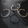 Armreif BC Jewelry Herren Open Cuff Twist Dornen Draht Titan Stahl Geometrische Armband Armreifen mit Widerhaken