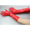 Five Fingers Gloves Women Real Leather Long Gloves Full Fingers Winter Warm Gloves Outdoors Long Sheepskin Rose Red Mittens Wine Red Party 231113