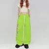 Calças femininas americanas hip hop dança sweatpant sólido elástico cintura alta streetwear bolsos soltos todos os jogos casuais calças largas perna 231113