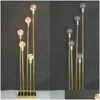 Decorazione per feste Decorazione per feste Candelabri in metallo dorato a 10 teste Portacandele Centrotavola per matrimoni Centrotavola per la casa Candela elettronica alta Dhchl