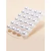 Kolczyki stadniskie moda 12Pairs/Set White Beige Imitation Pearl for Women Ear Biżuteria okrągła kulka 16 mm