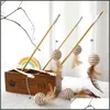 Cat Toys Funny Stick Interactive Kitten Wood Wand Feather Bell Fish Rat Doll Catcher Teaser Train