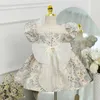 Mädchenkleider Luxus-Stickerei-Blumen-Babykleid für den 1. Geburtstag, Hochzeit, Kinder, elegante Abendkleidung, spanische Zeremonie, Abschlussball, 1–5 Jahre