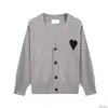 AM I Sweater Cardigan Designer AMIParis Knit Hommes Femmes Frence Sweat à capuche Jumper Big Coeur Heart Love Jacquard 2024 Printemps Casual Streetwear AMIs JYNL