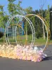 Party Decoration Double Circle Metal Wedding Arch Backdrop Garden Flower Balloon Round Frame 1.8/2.0/2.4M Background Stand For Birthday