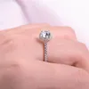 Cluster-Ringe Edelsteinballett 925 Sterling Silber Ring 1,0 ct runder Moissanit mit Seitensteinen 6,5 mm EF-Farbe für Frauen Verlobungsschmuck