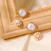 Dangle Earrings MOPAI Natural Round Baroque Freshwater Pearl Drop For Women Handmade Gold Color Brass 2023 Fashion Jewelry