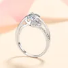 Cluster Rings The 925 Sterling Silver Ring For Women 50 Cent 1 Moissanite Diamond Micro Inlaid Eternity Band Fine Jewelry