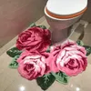 Tapijt 3 Rozen Mooi en zacht Rose Tapijt voor Badkamer Rose Tapijt voor Kruk Toilet Badmat U-vormig Rood Blauw Roze Paars 231113