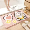 Bath Mats Absorbent Floor Mat Pink Bathroom Door Non Slip Flocked Upholstered Foot