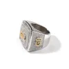 Anéis de casamento The Bling King Custom 1-9 Letters tocam gelado completo de zirconia cúbica Nome personalizado Party anéis homens e mulheres jóias de hiphop 231113