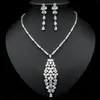 Ketting Oorbellen Set Kristal Elegante Luxe Damessets Zirkonia Sieraden Voor Bruidsjurk Accessoires Feestjurk