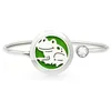 Bangle 2 st/set elefant rostfritt stål groda dinosaurie eterisk olje diffusor skåp armband armband med 10 st gratis kuddar