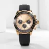 2023 New Men's Watch Japan VK chronograph Movement Watch Full Full Stains Steel Glass 5ATM مقاوم للماء Super Luminous 41mm Montre de Luxe Watches